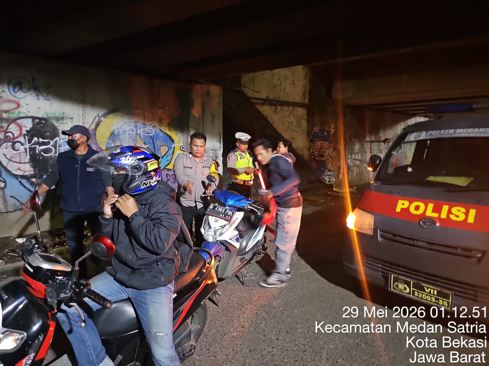 Polsek Medan Satria Intensifkan Patroli KRYD dan Razia Dini Hari, Situasi Kamtibmas Wilayah Tetap Aman dan Kondusif