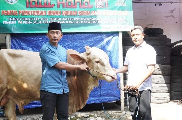 Kodim 0502/JU Salurkan dan Potong Hewan Kurban untuk…