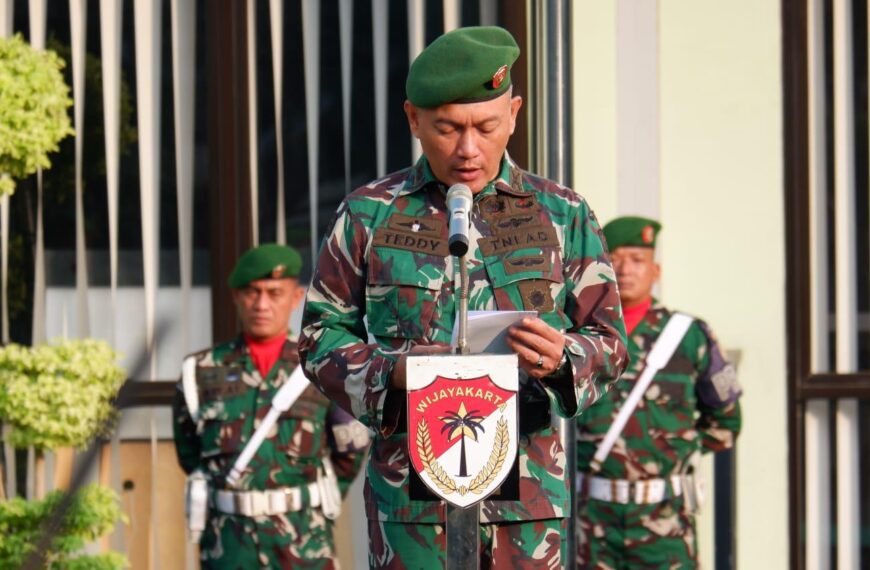 Kasdim 0507/Bekasi Bacakan Amanat Kasad Jaga Diri, Jaga…