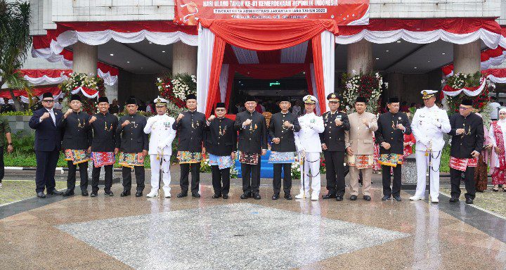Kodim 0502/JU Ikuti Upacara HUT ke-81 RI Bersama Forkopimko Plus Jakarta Utara