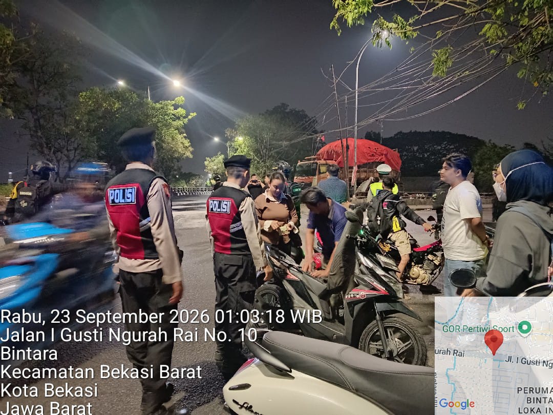 Jaga Jakarta On The Spot, Cegah Tawuran Polsek Bekasi Barat Gelar Razia dan Patroli