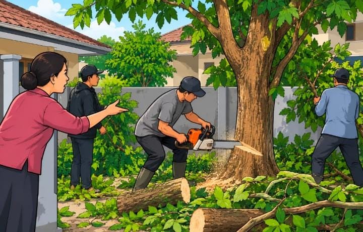 Tanaman Dipotong Tanpa Izin, Warga Komplek Perumahan Pluit Penjaringan Klaim Rugi Rp120 Juta