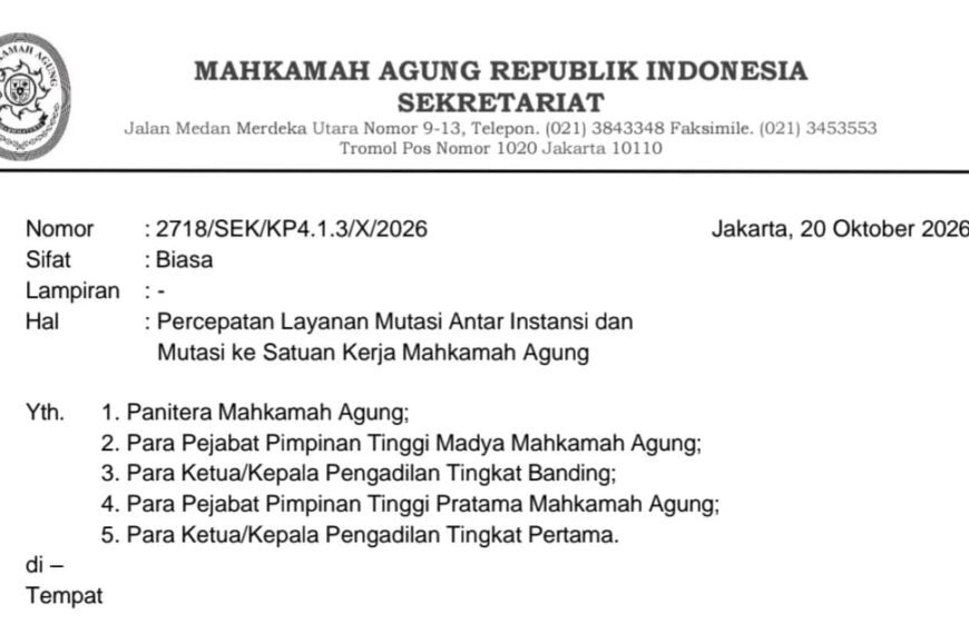 Reformasi Birokrasi, MA Sederhanakan Prosedur Uji Kompetensi Pegawai