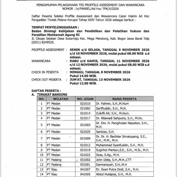 MA Jadwalkan Profile Assesment & Wawancara Hakim Ad&hellip;