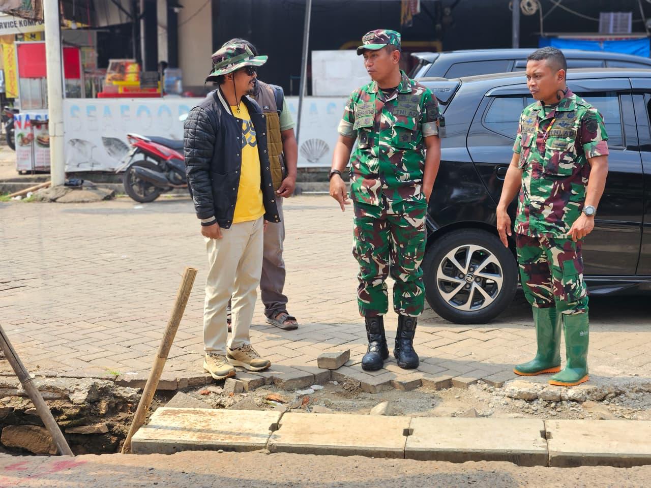Dandim 0507/Bekasi Tinjau Langsung Progres Sasaran Fisik TMMD Ke-128 di Kelurahan Jatirangga ‎