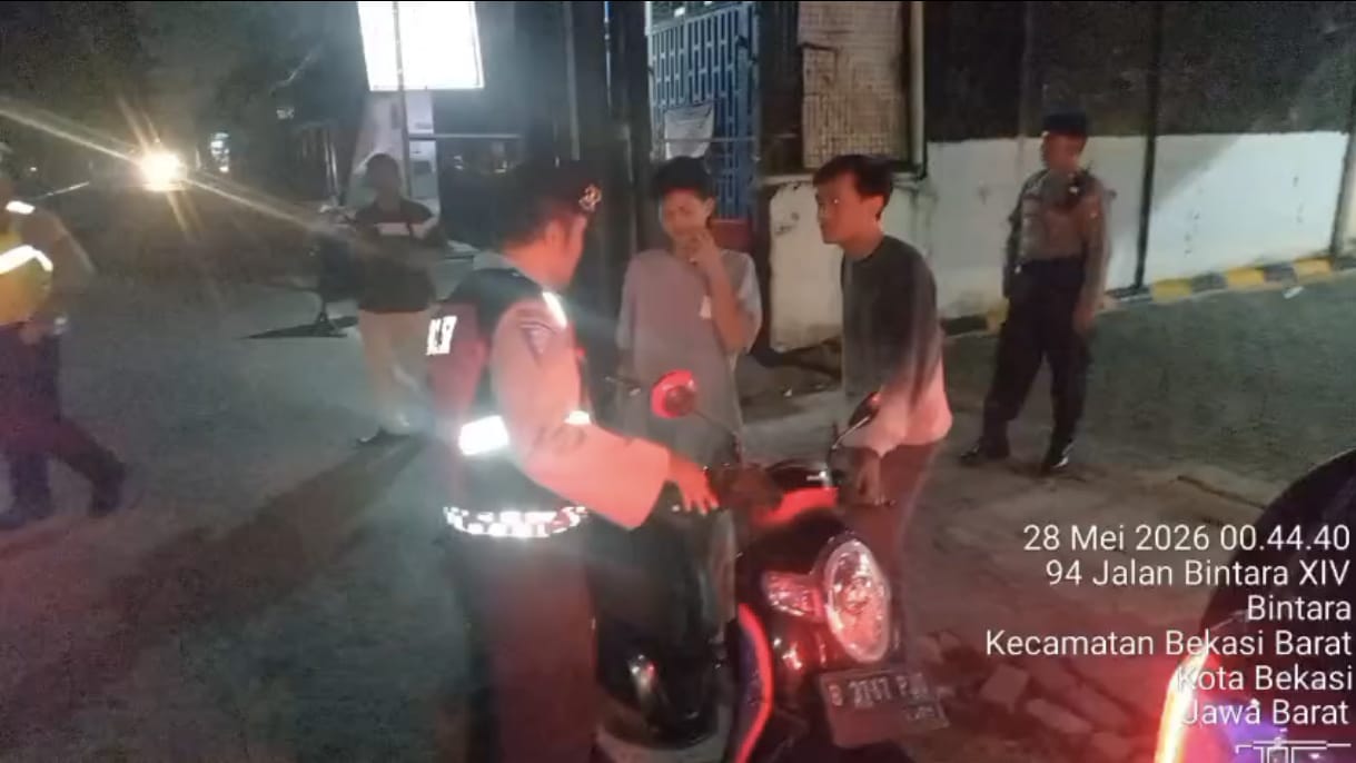 Cegah Aksi Kejahatan Jalanan Polsek Bekasi Barat Gelar Razia Stasioner dan Patroli