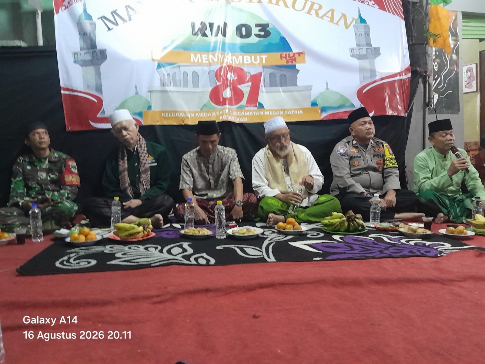 Tasyakuran HUT Kemerdekaan RI ke-81, Bhabinkamtibmas Ajak Warga Medansatria Bersama Jaga Kamtibmas