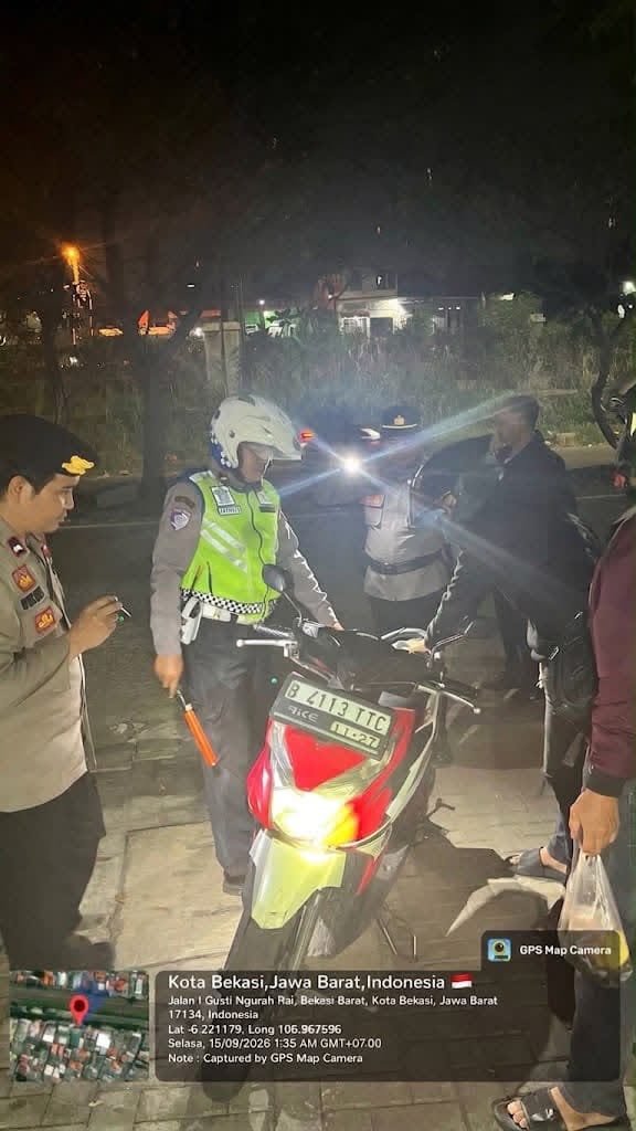 Jaga Jakarta On The Spot, Polsek Bekasi Barat Gelar Razia Stasioner Cegah Kejahatan Jalanan dan Tawuran